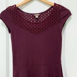 Burgundy skater dress